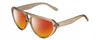 Profile View of Kendall+Kylie KK5135CE JAE Designer Polarized Sunglasses with Custom Cut Red Mirror Lenses in Golden Wheat Beige Crystal Ladies Oval Full Rim Acetate 56 mm