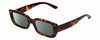 Profile View of Kendall+Kylie KK5137CE GEMMA Designer Polarized Sunglasses with Custom Cut Smoke Grey Lenses in Amber Demi Tortoise Havana Ladies Rectangular Full Rim Acetate 51 mm