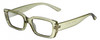 Profile View of Kendall+Kylie KK5137CE GEMMA Designer Blue Light Blocking Eyeglasses in Mint Green Crystal Ladies Rectangular Full Rim Acetate 51 mm