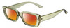 Profile View of Kendall+Kylie KK5137CE GEMMA Designer Polarized Sunglasses with Custom Cut Red Mirror Lenses in Mint Green Crystal Ladies Rectangular Full Rim Acetate 51 mm