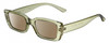 Profile View of Kendall+Kylie KK5137CE GEMMA Designer Polarized Reading Sunglasses with Custom Cut Powered Amber Brown Lenses in Mint Green Crystal Ladies Rectangular Full Rim Acetate 51 mm