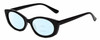 Profile View of Kendall+Kylie KK5140CE KAIA Designer Progressive Lens Blue Light Blocking Eyeglasses in Shiny Black Ladies Oval Full Rim Acetate 51 mm