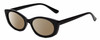 Profile View of Kendall+Kylie KK5140CE KAIA Designer Polarized Sunglasses with Custom Cut Amber Brown Lenses in Shiny Black Ladies Oval Full Rim Acetate 51 mm