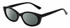 Profile View of Kendall+Kylie KK5140CE KAIA Designer Polarized Sunglasses with Custom Cut Smoke Grey Lenses in Shiny Black Ladies Oval Full Rim Acetate 51 mm