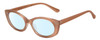 Profile View of Kendall+Kylie KK5140CE KAIA Designer Blue Light Blocking Eyeglasses in Matte Blush Pink Ladies Oval Full Rim Acetate 51 mm