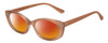 Profile View of Kendall+Kylie KK5140CE KAIA Designer Polarized Sunglasses with Custom Cut Red Mirror Lenses in Matte Blush Pink Ladies Oval Full Rim Acetate 51 mm