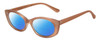 Profile View of Kendall+Kylie KK5140CE KAIA Designer Polarized Reading Sunglasses with Custom Cut Powered Blue Mirror Lenses in Matte Blush Pink Ladies Oval Full Rim Acetate 51 mm