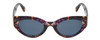 Front View of Kendall+Kylie ALEXANDRA Cateye Sunglasses Violet Tortoise Crystal/Grey Blue 49mm