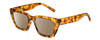 Profile View of Kendall+Kylie KK5145CE SADIE Designer Polarized Sunglasses with Custom Cut Amber Brown Lenses in Amber Demi Tortoise Havana Crystal Ladies Square Full Rim Acetate 50 mm