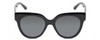 Front View of Kendall+Kylie KK5149CE JAMIE Womens Round Designer Sunglasses in Black/Grey 51mm