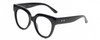 Profile View of Kendall+Kylie KK5149CE JAMIE Designer Blue Light Blocking Eyeglasses in Gloss Black Ladies Round Full Rim Acetate 51 mm