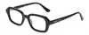 Profile View of Kendall+Kylie KK5152CE GINGER Designer Progressive Lens Blue Light Blocking Eyeglasses in Gloss Black Ladies Hexagonal Full Rim Acetate 50 mm