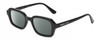 Profile View of Kendall+Kylie KK5152CE GINGER Designer Polarized Sunglasses with Custom Cut Smoke Grey Lenses in Gloss Black Ladies Hexagonal Full Rim Acetate 50 mm