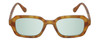 Front View of Kendall+Kylie GINGER Women Sunglasses in Golden Tortoise Havana/Light Green 50mm