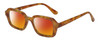 Profile View of Kendall+Kylie KK5152CE GINGER Designer Polarized Sunglasses with Custom Cut Red Mirror Lenses in Golden Demi Tortoise Havana Ladies Hexagonal Full Rim Acetate 50 mm