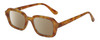Profile View of Kendall+Kylie KK5152CE GINGER Designer Polarized Sunglasses with Custom Cut Amber Brown Lenses in Golden Demi Tortoise Havana Ladies Hexagonal Full Rim Acetate 50 mm