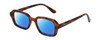 Profile View of Kendall+Kylie KK5152CE GINGER Designer Polarized Reading Sunglasses with Custom Cut Powered Blue Mirror Lenses in Berry Purple Demi Tortoise Havana Ladies Hexagonal Full Rim Acetate 50 mm