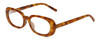 Profile View of Kendall+Kylie KK5153CE VANESSA Designer Blue Light Blocking Eyeglasses in Milky Demi Tortoise Havana Crystal Ladies Oval Full Rim Acetate 54 mm