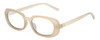 Profile View of Kendall+Kylie KK5153CE VANESSA Designer Blue Light Blocking Eyeglasses in Milky Beige Crystal Ladies Oval Full Rim Acetate 54 mm