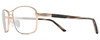 Profile View of REVO CLIVE Designer Blue Light Blocking Eyeglasses in Satin Gold Brown Mens Oval Full Rim Metal 58 mm