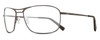 Profile View of REVO SURGE Designer Reading Eye Glasses in Matte Gunmetal Black Mens Rectangular Full Rim Metal 62 mm