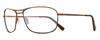 Profile View of REVO SURGE Designer Single Vision Prescription Rx Eyeglasses in Matte Brown Tortoise Havana Mens Rectangular Full Rim Metal 62 mm