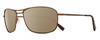Profile View of REVO SURGE Designer Polarized Sunglasses with Custom Cut Amber Brown Lenses in Matte Brown Tortoise Havana Mens Rectangular Full Rim Metal 62 mm