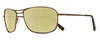Profile View of REVO SURGE Designer Polarized Reading Sunglasses with Custom Cut Powered Sun Flower Yellow Lenses in Matte Brown Tortoise Havana Mens Rectangular Full Rim Metal 62 mm