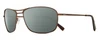 Profile View of REVO SURGE Designer Polarized Reading Sunglasses with Custom Cut Powered Smoke Grey Lenses in Matte Brown Tortoise Havana Mens Rectangular Full Rim Metal 62 mm