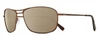 Profile View of REVO SURGE Designer Polarized Reading Sunglasses with Custom Cut Powered Amber Brown Lenses in Matte Brown Tortoise Havana Mens Rectangular Full Rim Metal 62 mm