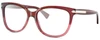 Profile View of COACH HC8132 Designer Reading Eye Glasses in Shimmer Glitter Burgundy Pink Crystal Ladies Cat Eye Full Rim Acetate 57 mm