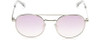 Front View of BOLLE OVA Women Aviator Sunglasses in Silver Clear/TNS Gradient Pink Mirror 52mm