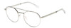 Profile View of BOLLE OVA Designer Progressive Lens Blue Light Blocking Eyeglasses in Silver Clear Crystal Ladies Pilot Full Rim Metal 52 mm
