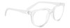 Profile View of SPY Optics Bewilder  Designer Progressive Lens Blue Light Blocking Eyeglasses in Light Grey Clear Crystal Unisex Panthos Full Rim Acetate 54 mm