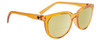 Profile View of SPY Optics Bewilder Designer Polarized Reading Sunglasses with Custom Cut Powered Sun Flower Yellow Lenses in Orange Crystal Unisex Panthos Full Rim Acetate 54 mm