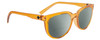 Profile View of SPY Optics Bewilder Designer Polarized Reading Sunglasses with Custom Cut Powered Smoke Grey Lenses in Orange Crystal Unisex Panthos Full Rim Acetate 54 mm