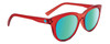 Profile View of SPY Optics Boundless Unisex Cat Eye Sunglass Red/Bronze Blue Spectra Mirror 53mm