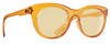 Top View of SPY Optics Boundless Unisex Cat Eye Designer Sunglass Orange Crystal/Yellow 53mm