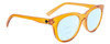 Profile View of SPY Optics Boundless  Designer Progressive Lens Blue Light Blocking Eyeglasses in Orange Crystal Unisex Cat Eye Full Rim Acetate 53 mm