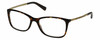Profile View of Michael Kors MK4016 Designer Reading Eye Glasses with Custom Cut Powered Lenses in Brown Tortoise Havana Antique Gold Ladies Cat Eye Full Rim Acetate 53 mm