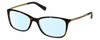 Profile View of Michael Kors MK4016 Designer Blue Light Blocking Eyeglasses in Brown Tortoise Havana Antique Gold Ladies Cat Eye Full Rim Acetate 53 mm