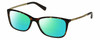 Profile View of Michael Kors MK4016 Designer Polarized Reading Sunglasses with Custom Cut Powered Green Mirror Lenses in Brown Tortoise Havana Antique Gold Ladies Cat Eye Full Rim Acetate 53 mm