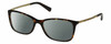 Profile View of Michael Kors MK4016 Designer Polarized Reading Sunglasses with Custom Cut Powered Smoke Grey Lenses in Brown Tortoise Havana Antique Gold Ladies Cat Eye Full Rim Acetate 53 mm