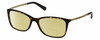 Profile View of Michael Kors MK4016 Designer Polarized Reading Sunglasses with Custom Cut Powered Sun Flower Yellow Lenses in Brown Tortoise Havana Antique Gold Ladies Cat Eye Full Rim Acetate 53 mm