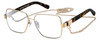 Profile View of Marc Jacobs MARC495S Designer Single Vision Prescription Rx Eyeglasses in Gold Copper Tortoise Havana Ladies Hexagonal Full Rim Metal 58 mm