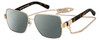 Profile View of Marc Jacobs MARC495S Designer Polarized Reading Sunglasses with Custom Cut Powered Smoke Grey Lenses in Gold Copper Tortoise Havana Ladies Hexagonal Full Rim Metal 58 mm
