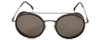 Front View of CARRERA 167/S Unisex Round Designer Sunglasses Ruthenium Silver Black/Grey 50 mm