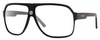 Profile View of CARRERA 33/S Designer Blue Light Blocking Eyeglasses in Gloss Black Mens Rectangular Full Rim Acetate 62 mm