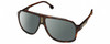 Profile View of CARRERA 1030/S Designer Polarized Sunglasses with Custom Cut Smoke Grey Lenses in Havana Tortoise Brown Gold Unisex Rectangular Full Rim Acetate 62 mm