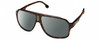 Profile View of CARRERA 1030/S Designer Polarized Reading Sunglasses with Custom Cut Powered Smoke Grey Lenses in Havana Tortoise Brown Gold Unisex Rectangular Full Rim Acetate 62 mm